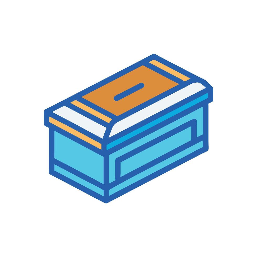Isometric blue and orange rectangle box on White Background vector