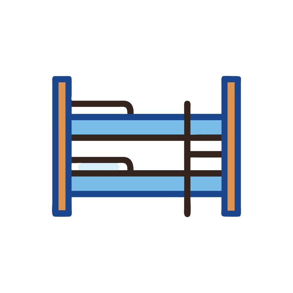 Stylized bunk bed illustration on White Background in flat design vector