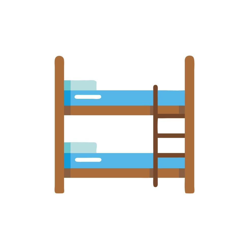 Minimalistic bunk bed illustration against a dark backdrop design vector