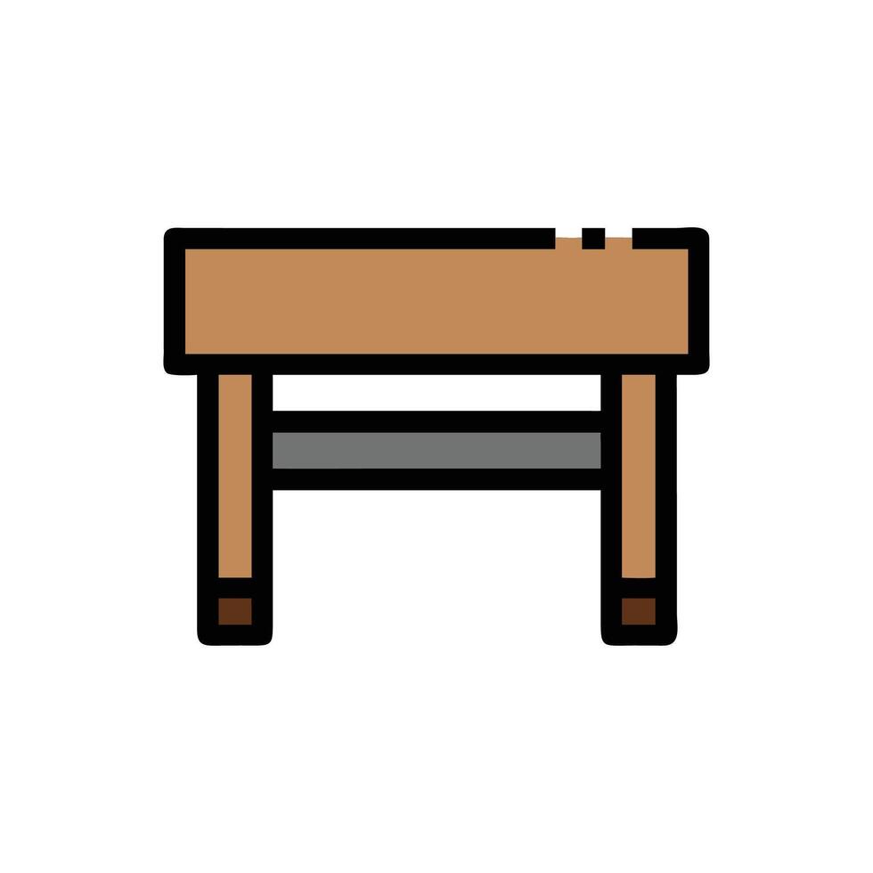 Pixel art style work table with shelf, White Background vector