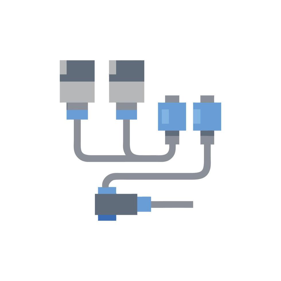 Minimalist Illustration of Pipes and Connectors on White Background vector