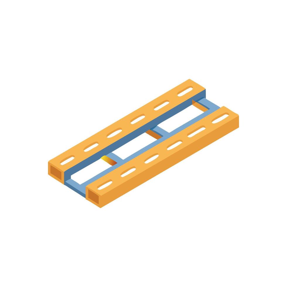 Isometric view of the cable tray for electrical wiring vector