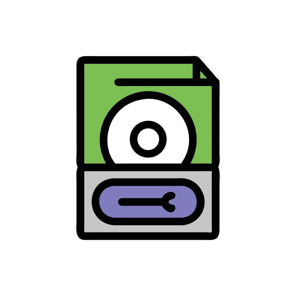 Stylized illustration of a disc inside a drive bay vector