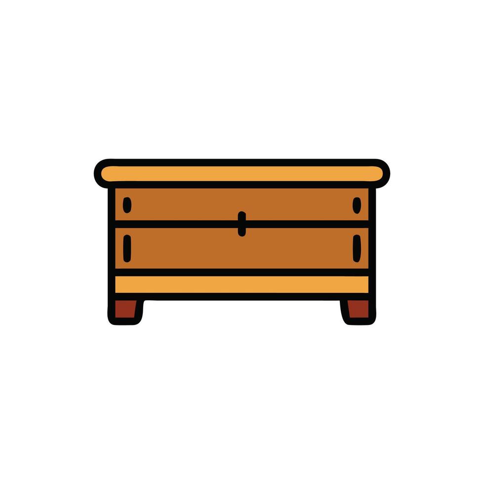 Illustration of a vintage wooden chest on White Background vector