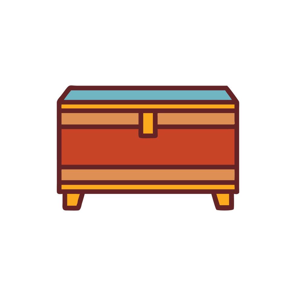 Vintage style chest flat isolated against White Background vector