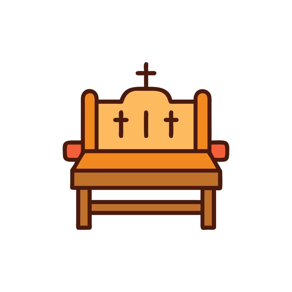 Iconic Church Altar Graphic On White Background vector