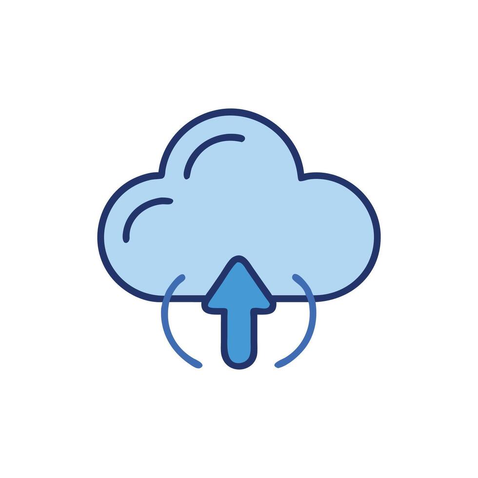 Cloud data upload graphic on White Background for technology vector