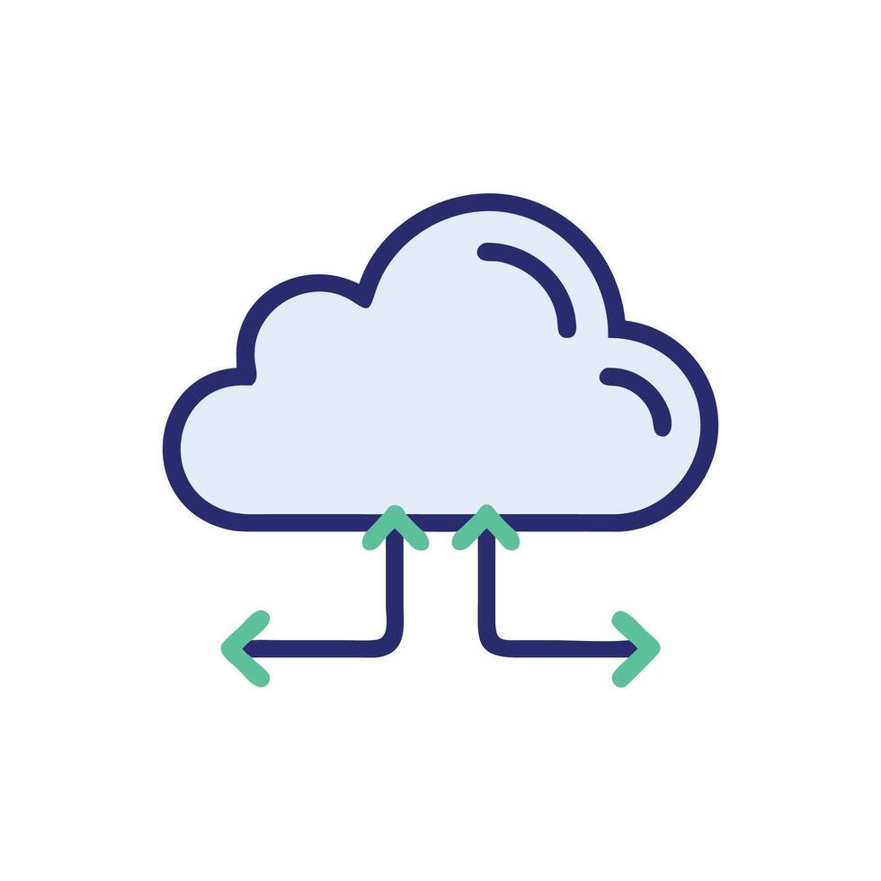 Cloud computing network concept with upload and download arrows vector