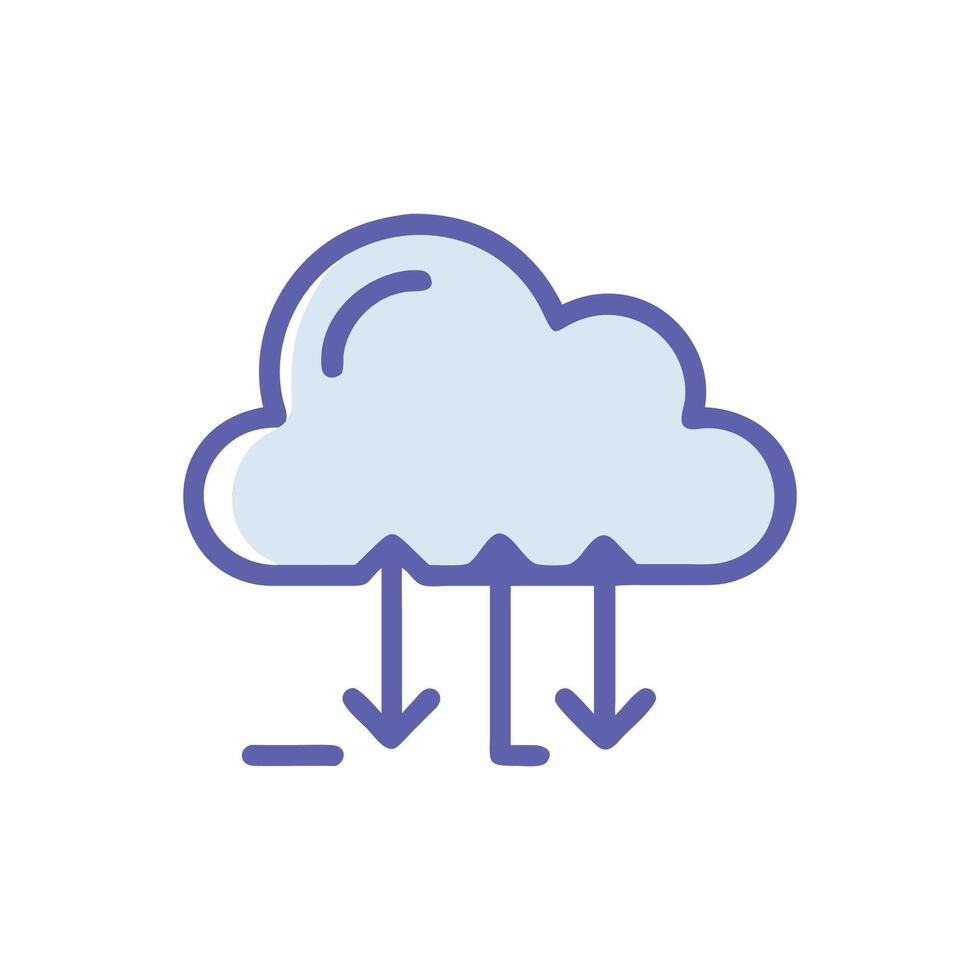 Cloud download with arrows graphic on a White Background vector