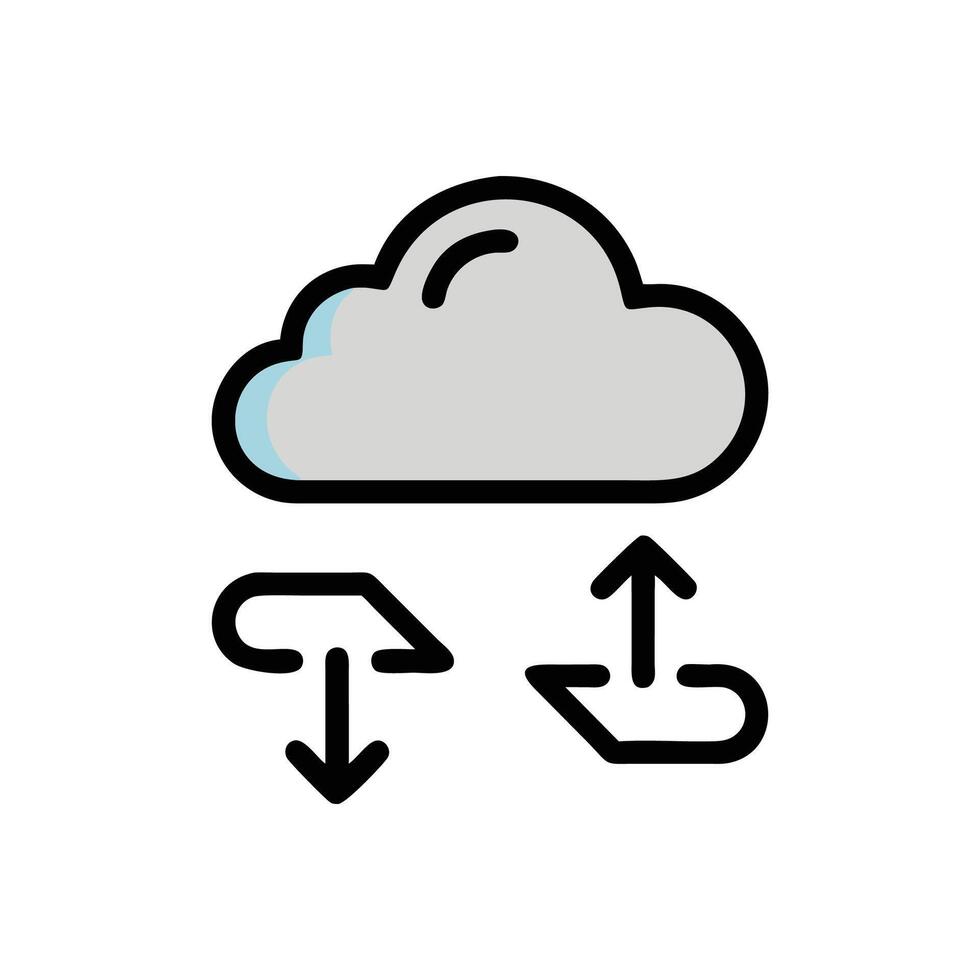 Simple fluffy cloud illustration against a White Background design vector