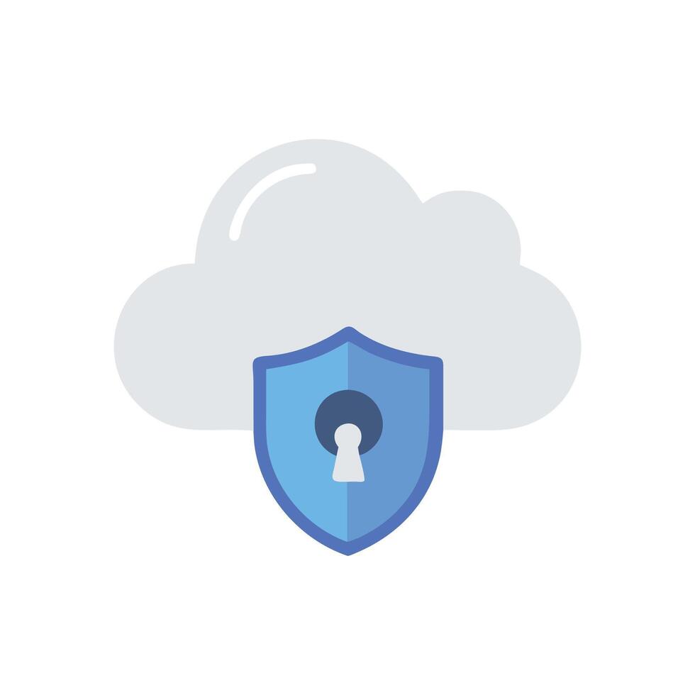 Cloud security illustration for modern digital data protection vector