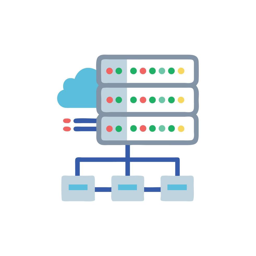 Cloud based data server network for business connection diagram vector