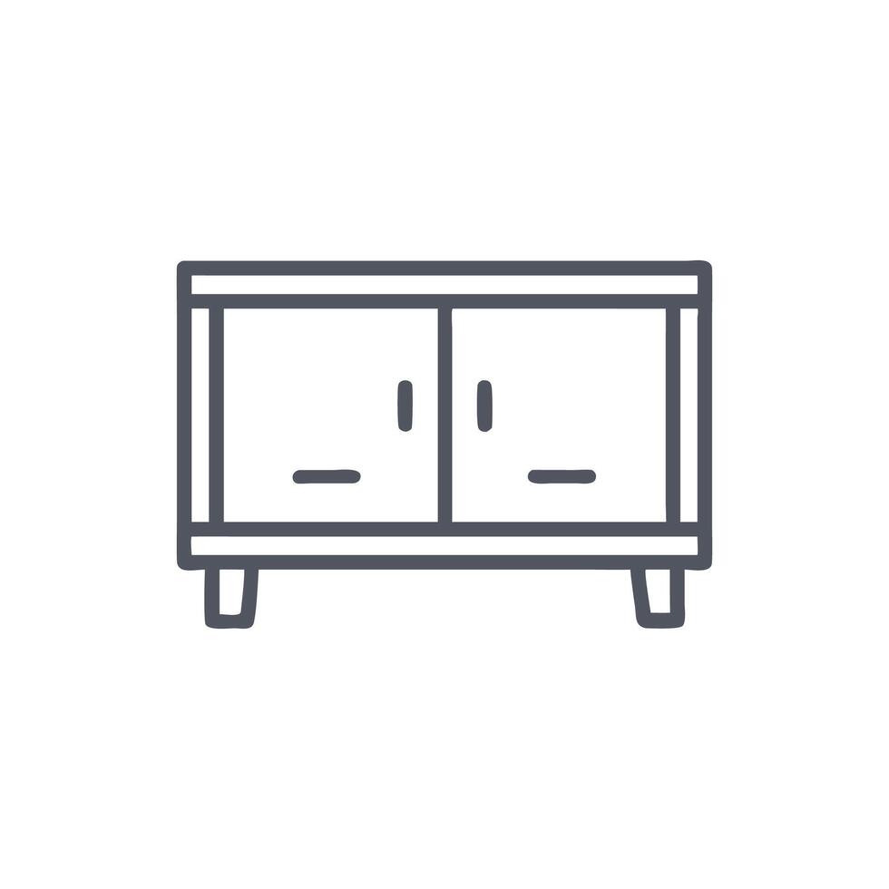 Minimalist cabinet icon on White Background, simple style vector