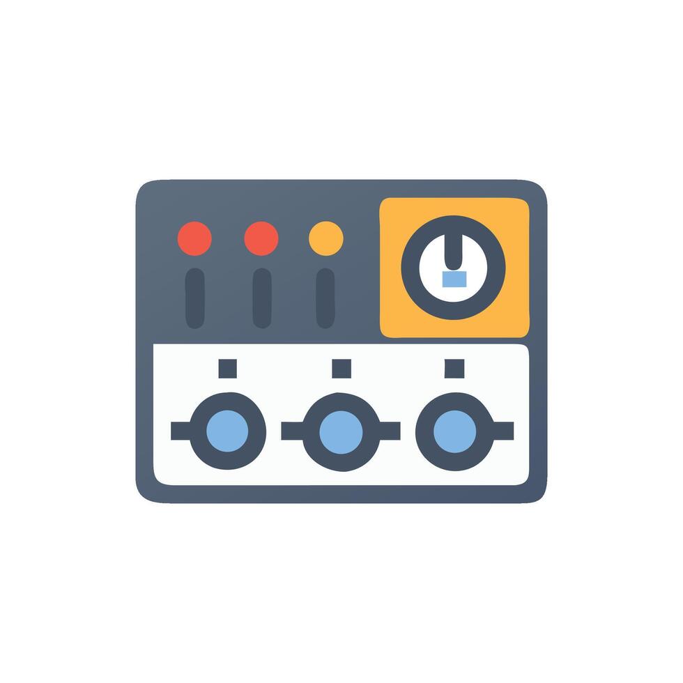 Stylized audio equipment icon in flat, muted color palette vector