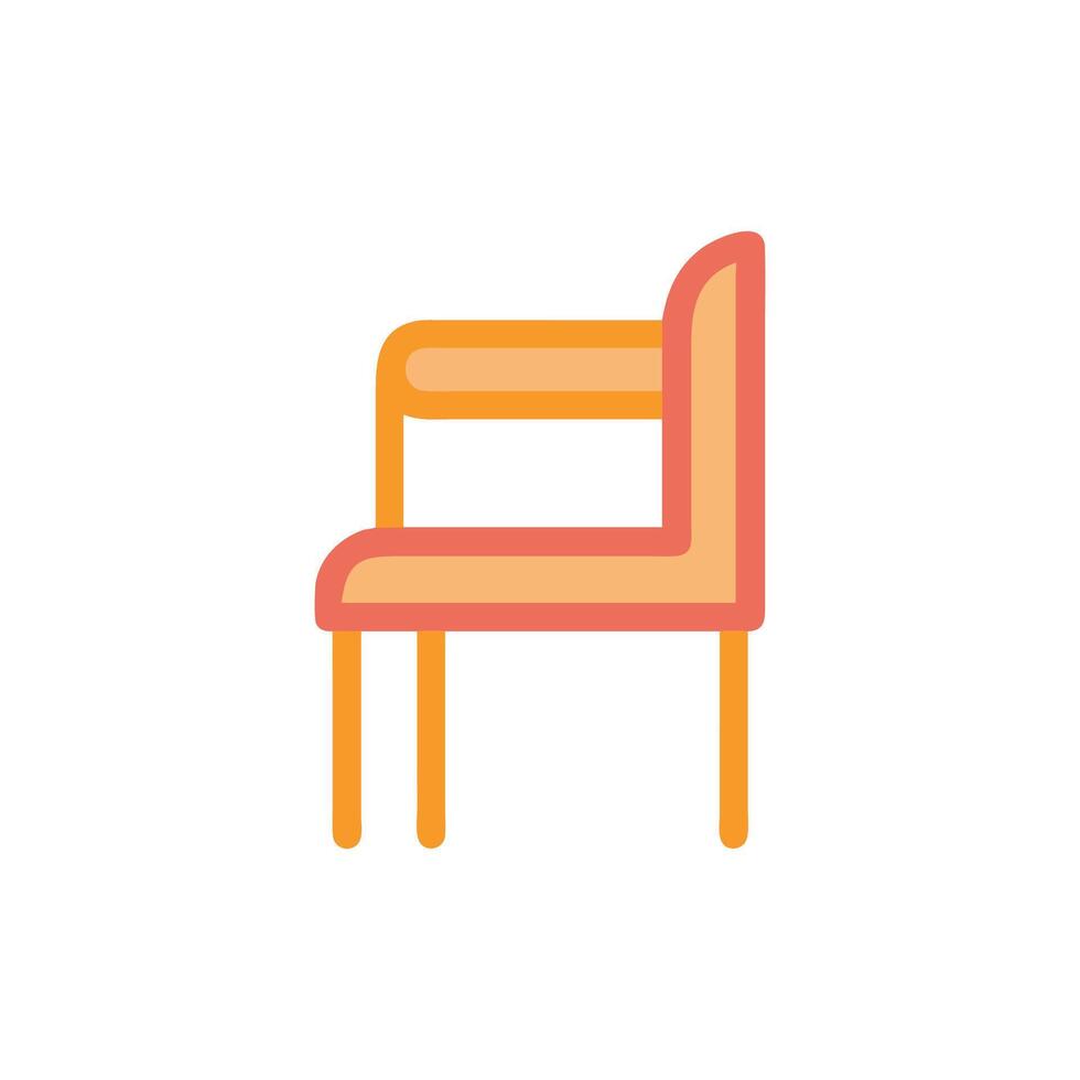 Modern orange chair illustration on White Background single object vector