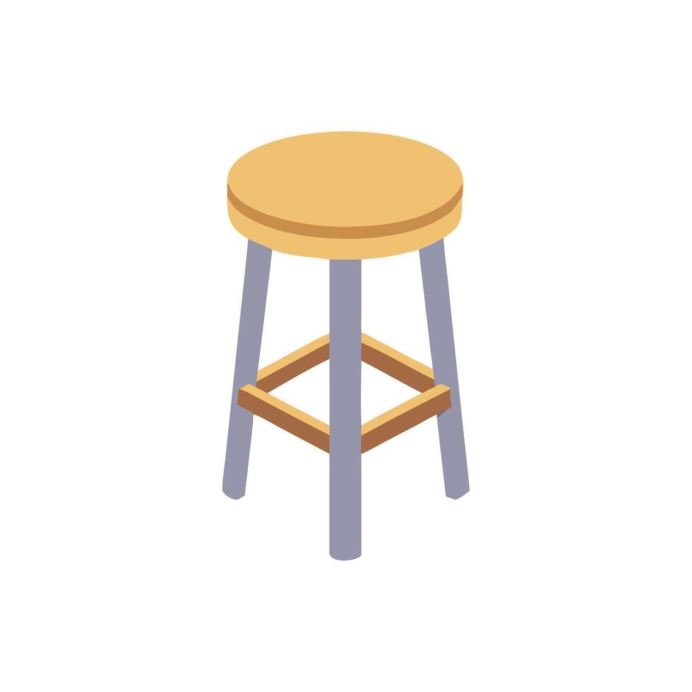 Isometric Stool Illustration with Simple Design on White Background vector