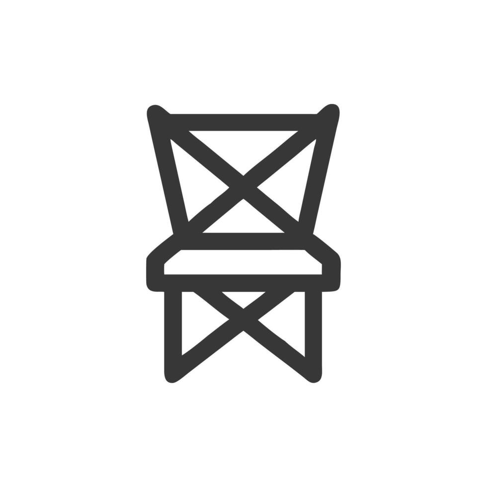 Isolated chair outline on White Background graphic style vector