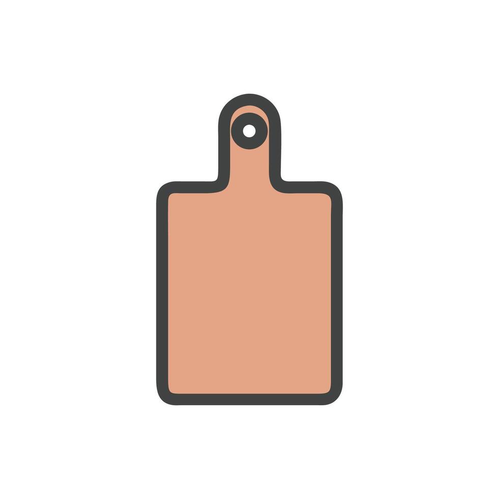 Minimalist salmon color cutting board with handle on White vector