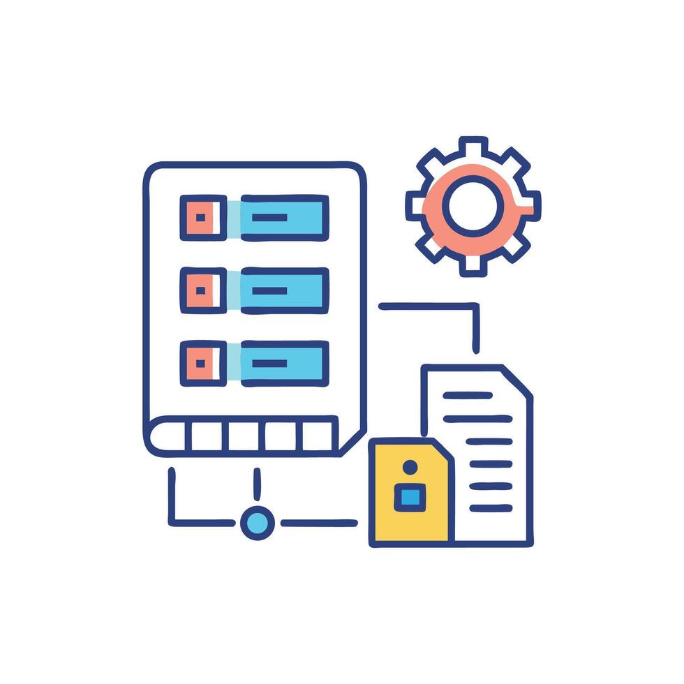 Data processing and management system configuration illustration ...