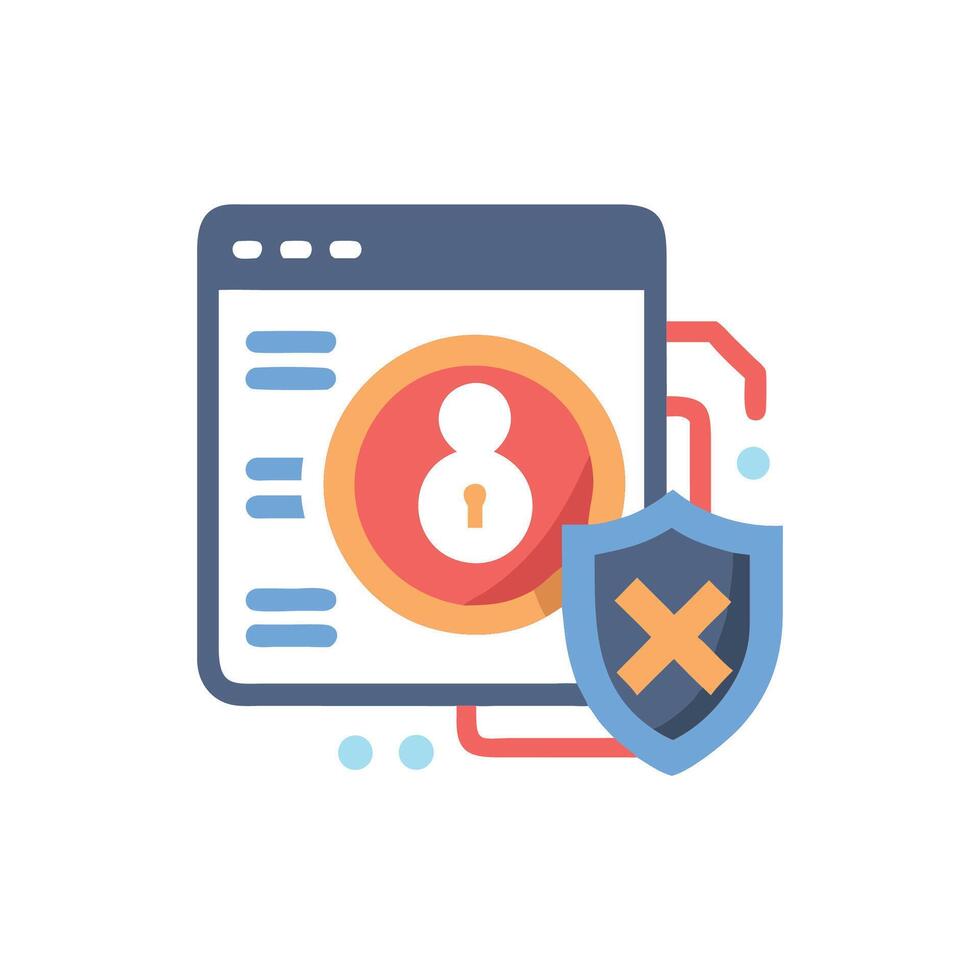 Internet security concept featuring shield and user identity icon vector