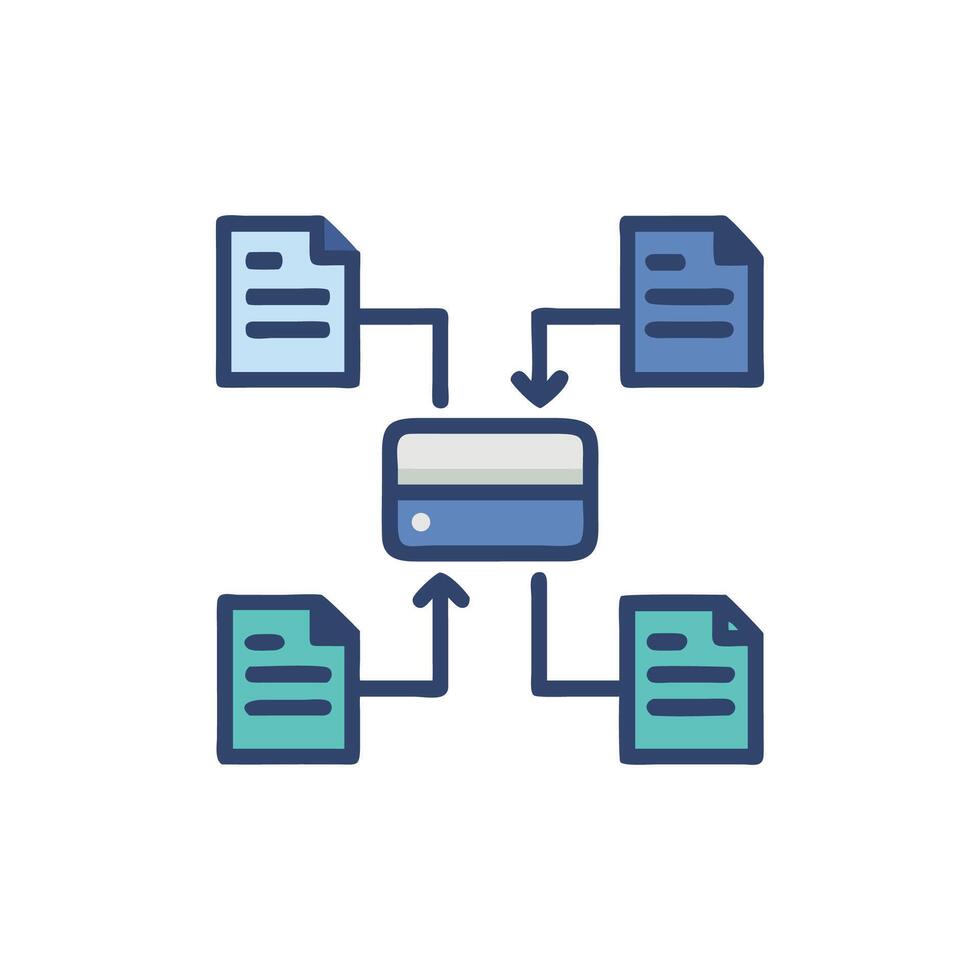 Data integration and transfer using a centralized database solution vector