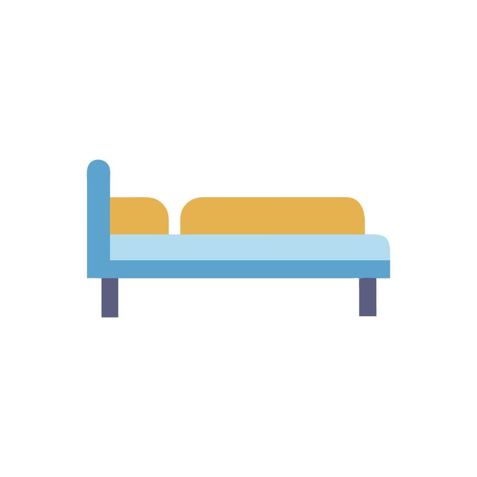 Stylized flat bed icon illustration on solid White Background vector