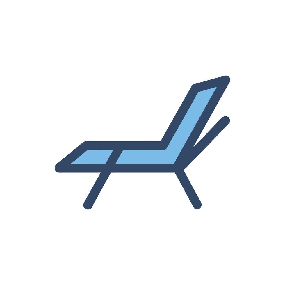 Illustration of a blue beach chair against a White Background vector