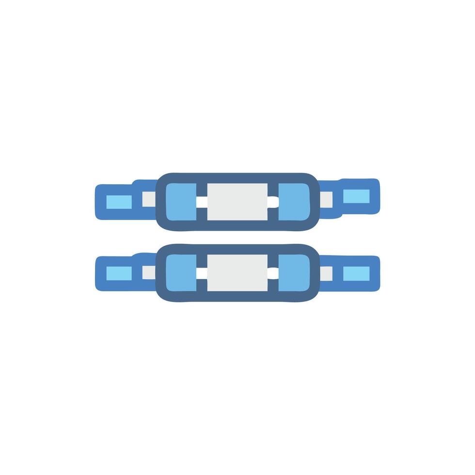 Two stylized fuses displayed horizontally on a White Background vector