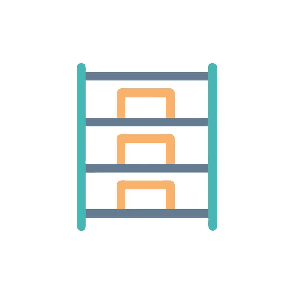 Simple flat illustration of shelves on a White Background vector