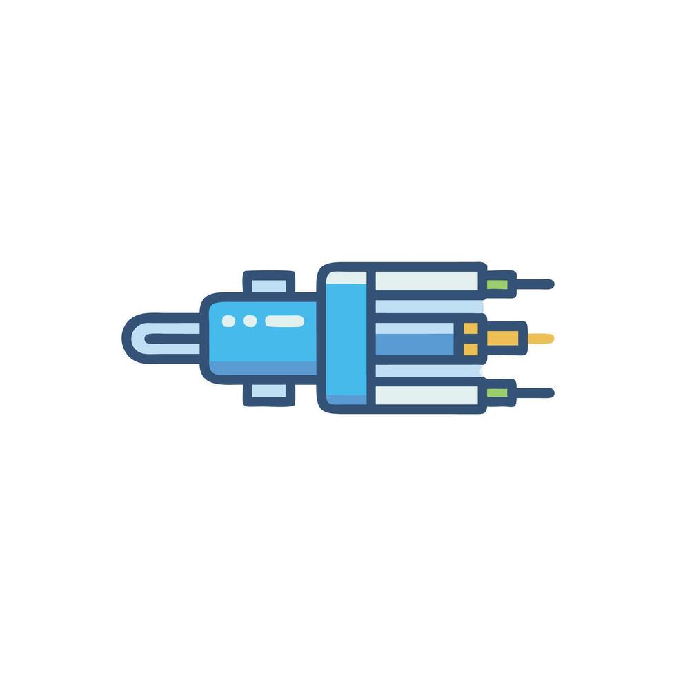 Isolated illustration of AV cable with dark background vector