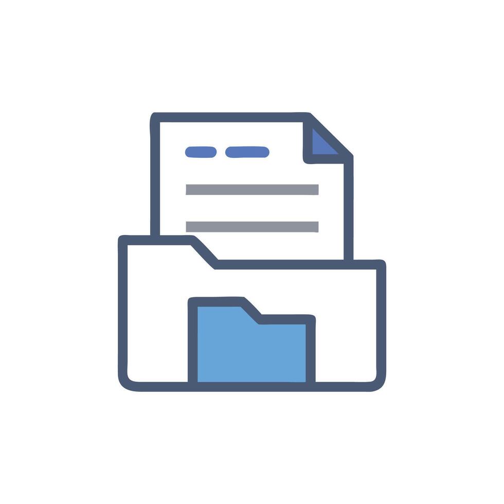 Folder and document icon depicting file management system vector