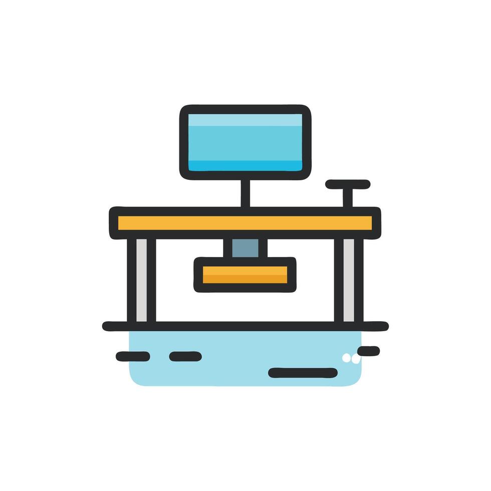 Cartoon image of a machine with light blue elements vector