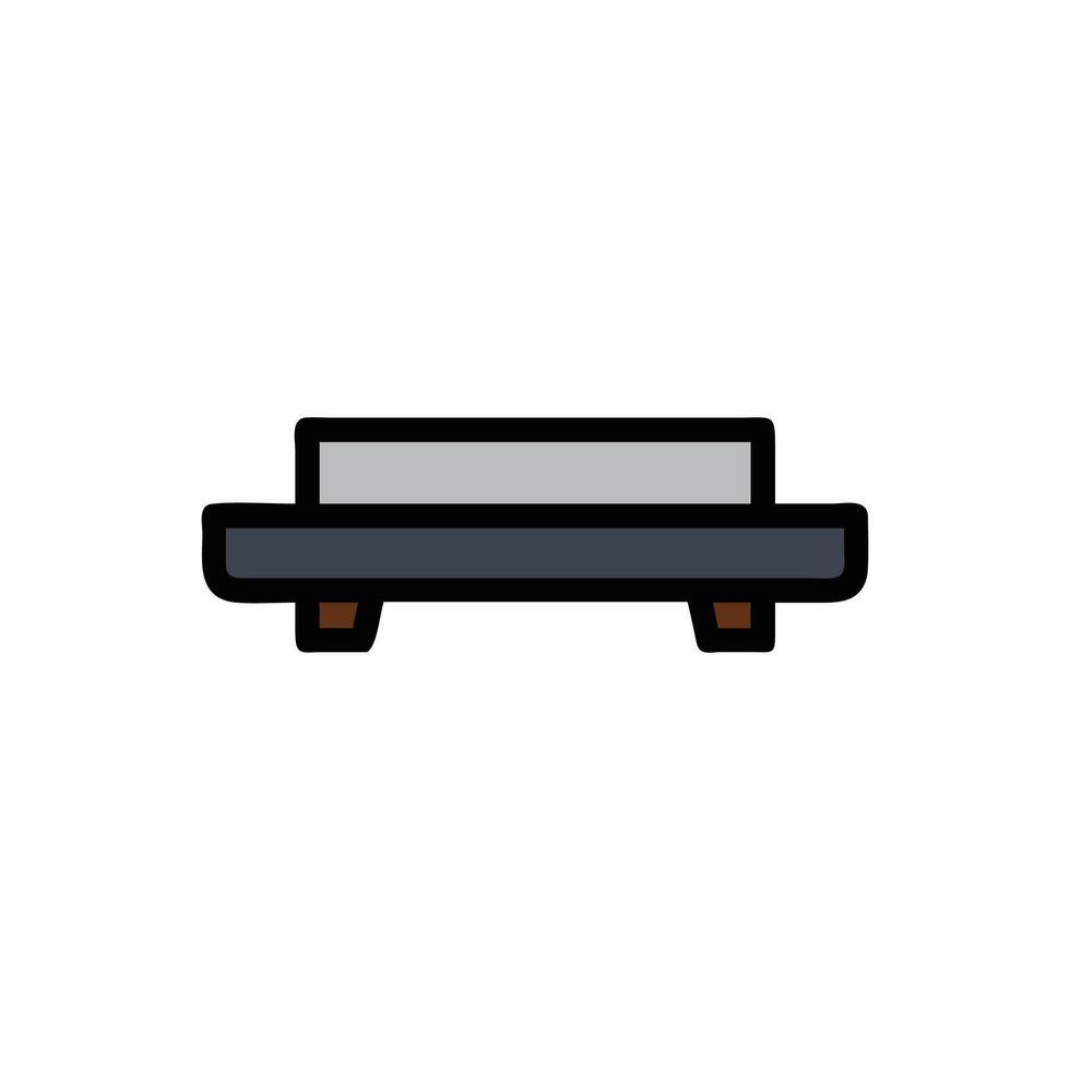 Stylized platform with block in flat design illustration vector