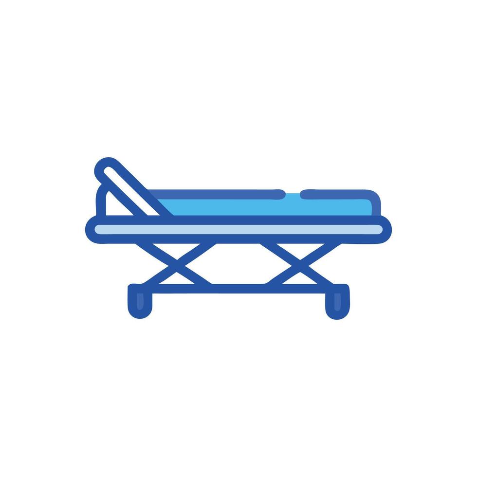 Medical Stretcher Illustration on White Background Minimalist Design Style vector