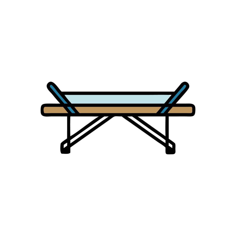Minimalist illustration of a beach chair on White Background vector