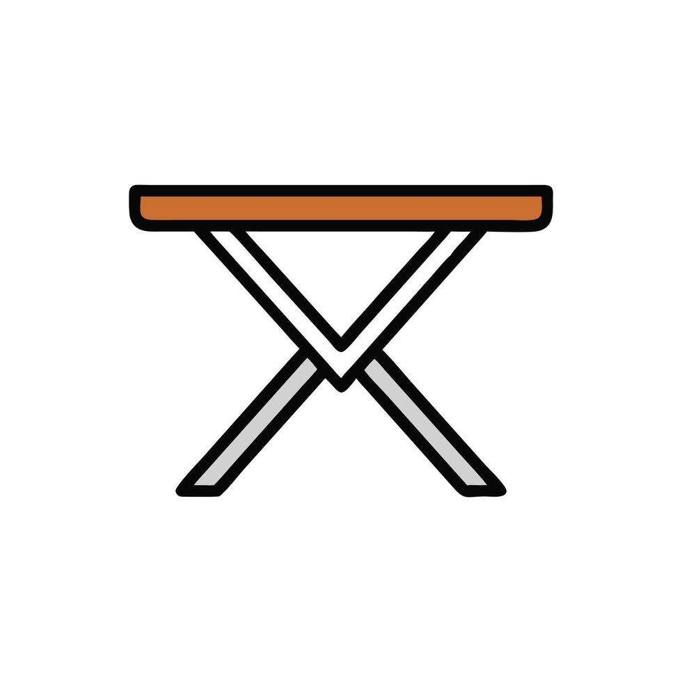 Simple folding table illustration on White Background graphics vector