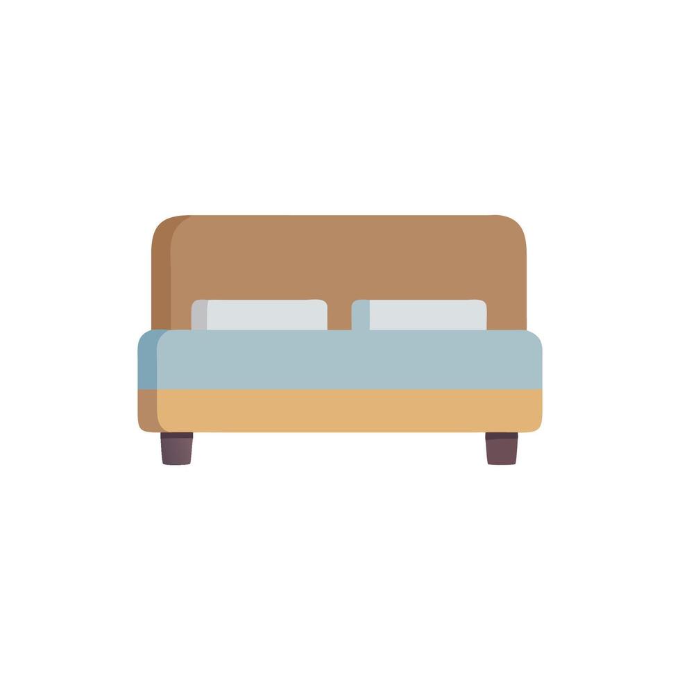 Stylized bed illustration with pillows on a black backdrop vector