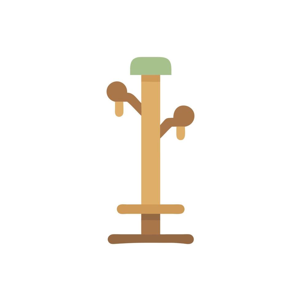 Minimalist coat rack design against a stark White Background vector