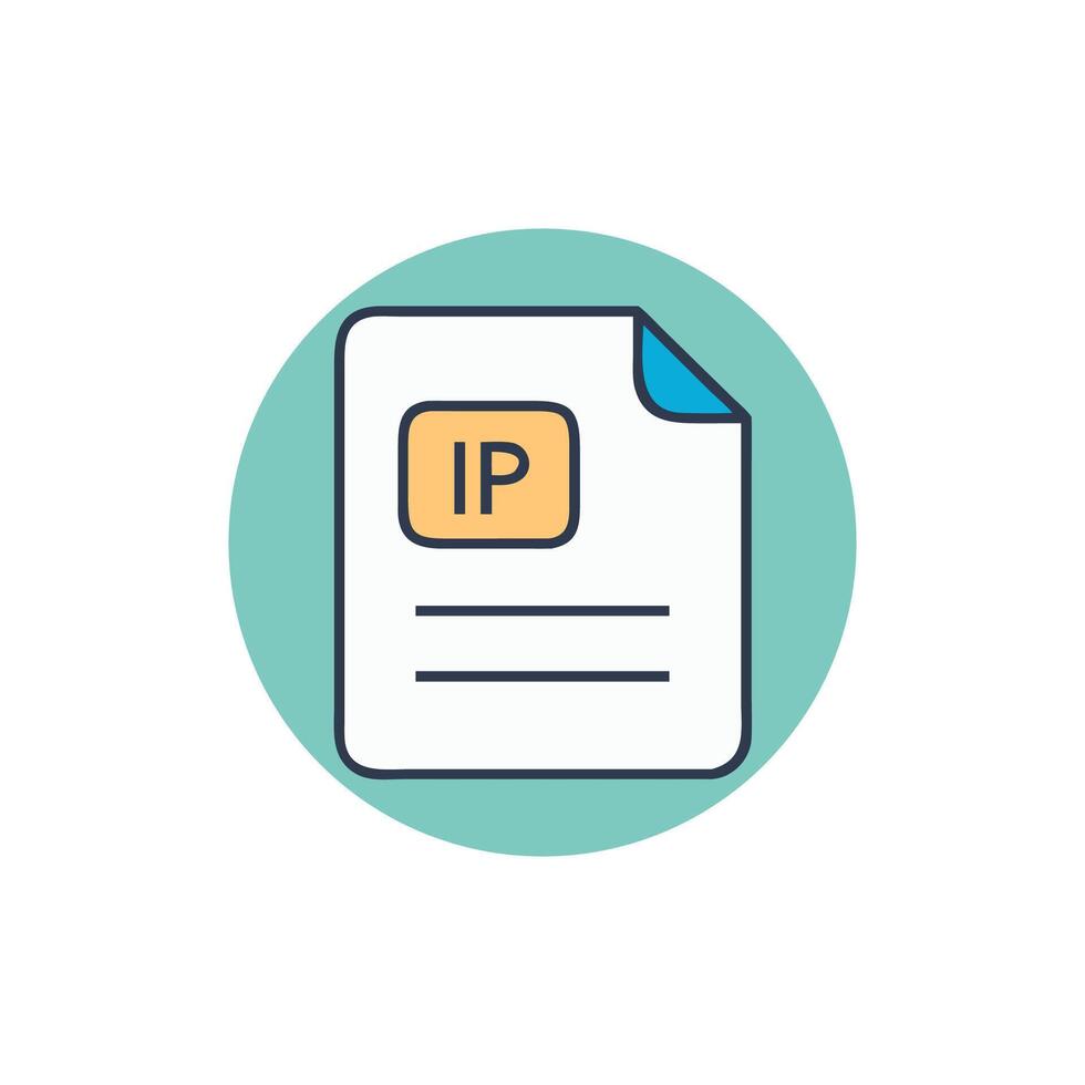 IP document icon with lines on mint green background vector