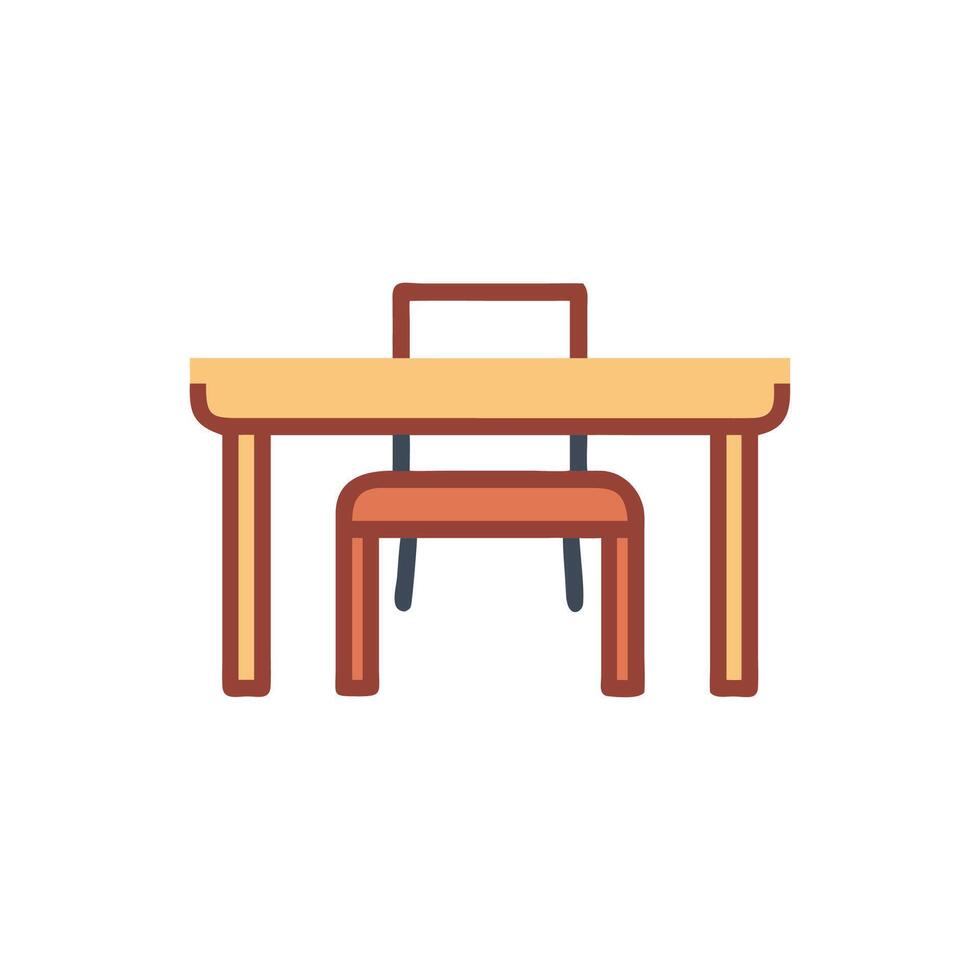 Flat illustration of a desk and chair set vector