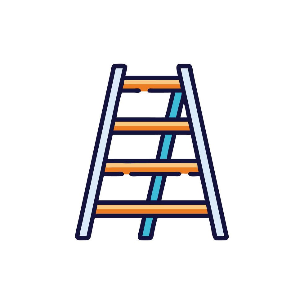 Isolated step ladder against a black backdrop vector