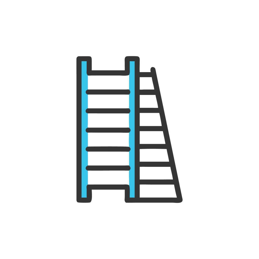 Icon illustration of a climbing ladder on a White Background vector