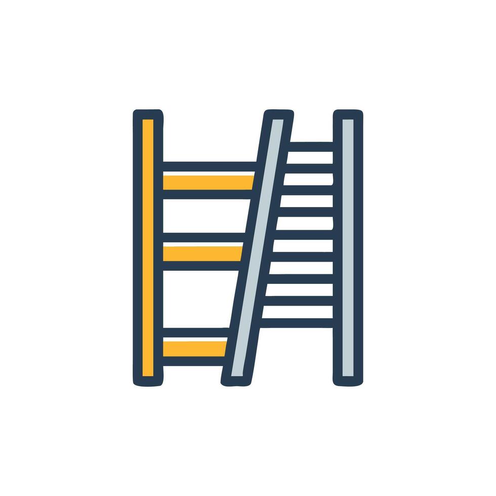 Abstract two ladders in blue, yellow and gray color vector