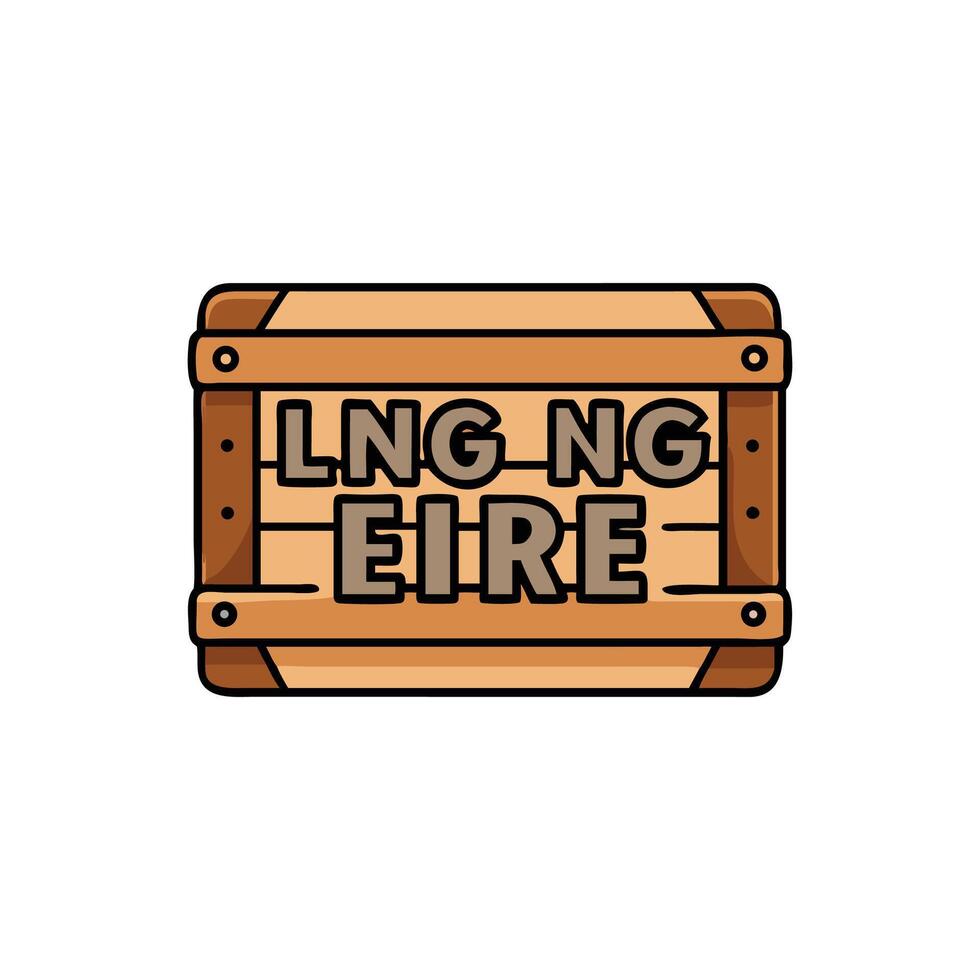 Stylized wooden crate with lettering on White Background vector