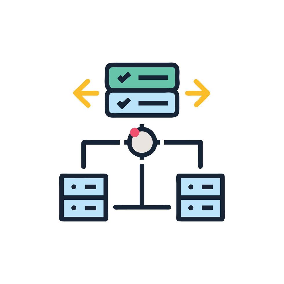 Data transfer or network connection with arrows illustration vector