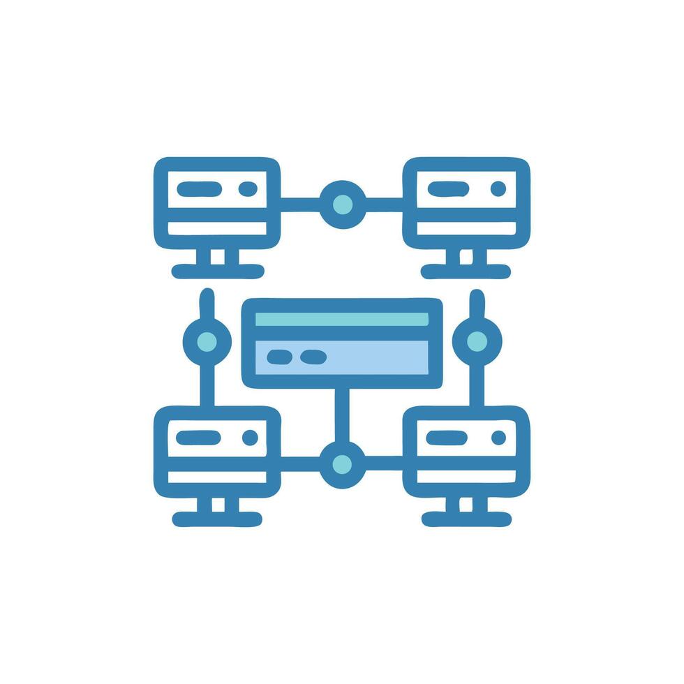 Abstract Computer Network Diagram on White Background Illustration vector