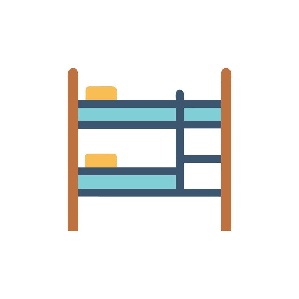 Isolated bunk bed with ladder flat illustration vector