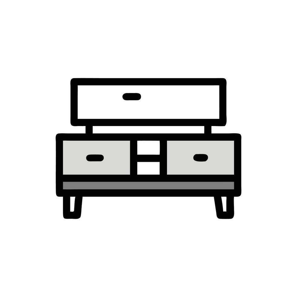 Minimalist graphic showing drawer unit on dark background vector
