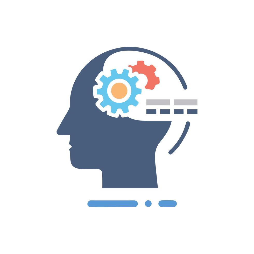 Head with Gears Concept Representing Innovation and Creativity vector