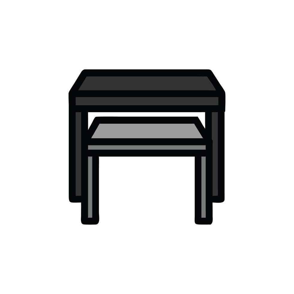 Gray nesting tables on a White Background illustration vector